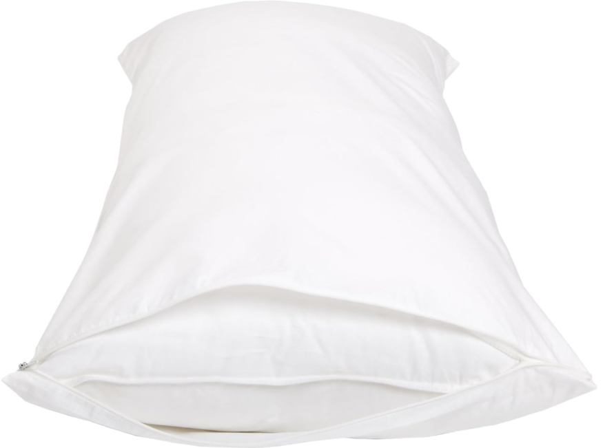 Amazon Basics Body Pillow Pillowcase with Zipper, 100% Cotton Hypoallergenic, Pillow Protector, White (55 x 21 Inches), Pillows Not Included