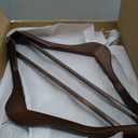 HOUSE DAY 19'' Extra Wide Shoulder Wooden Hangers 6 Pack, Premium Large Wood Suit Hangers with Non Slip Pant Holder, Wide Shoulder Hangers for Suits, Coats, Jackets, Heavy Wide Clothes Hanger, Walnut