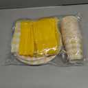 140Pcs Gingham Party Supplies for 20 Guests Thick Paper Plates and Napkins Knives Spoons Forks Cups Disposable Party Set Cutlery for Dinner Baby Shower Wedding Favor(Yellow)