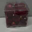 Velvet Christmas Ball Ornaments Burgundy Xmas Tree Decorations 36pcs Shatterproof Christmas Ornaments Set with 5 Styles in 3 Sizes(Small Medium Large) (Mixed)