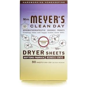 Mrs. Meyer's Clean Day Dryer Sheets Lavender, 80 Count