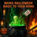 KYWYOYOU 2025 Halloween Decorations Indoor  Floating Potion Bottles with LED Mist Maker, Black Skull Pot Diffuser for Spooky Indoor Party Table & Home Decor