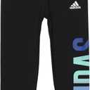 adidas Girls' Logo 7/8 Cotton Tights (XL, Black)