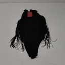 Verdusa Women's Western Boho Fringe Trim Sleeveless Bodycon Halter Bodysuit Top Cowboy Chic Outfits (Black, Size S)