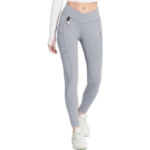 baleaf Women's Fleece Lined Leggings Waterproof Hiking Petite Pants Zipper Pockets Winter Thermal Warm Cold Weather, Medium, Frost Gray