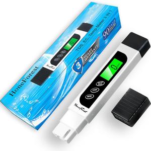 TDS Meter, Digital Water Tester - Accurate and Reliable, Measures TDS, EC & Temperature (F/C), 0-9990ppm, Water Test Meter for Drinking Water, RO/DI System, Aquariums, etc
