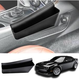 EDBETOS Gear Shifter Storage Compatible with Dodge Challenger 2015-2022 2023 Accessories Center Console Organizer Insert Gear Shift Tray Secondary Armrest Box Coin Container, Passenger Side