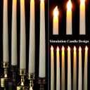 Treela 24 Pcs Flameless Taper Candles Battery Operated Bulk Fake Candles Light LED Candle Sticks Flickering Tapered for Easter Wedding Anniversary Decoration(Basic,11 Inch,Ivory)