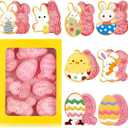 Cerlaza Easter Cookie Cutters, 8 Styles Cookie Cutters Cookie Stamps Goodie Bag Stuffers, Easter Eggs Bunny Cookie Cutter Mold Embossed for Kitchen Baking Tools