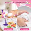 Unicorn Marker Airbrush Spray Art Kit, Art Supplies for Kids Ages 8-12, Unicorn Toys for Girls Age 4-6, Craft Kits Paint with 5 Washable Markers&8 Stencils, Birthday Holiday Easter for Kids, Girls (Pink)