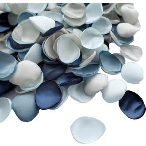 Lookein Dusty Blue Silk Rose Petals for Flower Girl Petals 300Pcs for Wedding Aisle Decorations