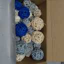 Patelai 72 Pcs Wicker Rattan Balls Decorative Balls for Vase Centerpiece Bowls Orbs Filler for Spring Summer Craft Home Decor, 4 Sizes(Blue, Sky Blue, Gray, Beige, White)