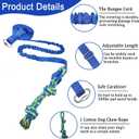 Dog Bungee Tug Toy Hanging from Tree,Outdoor Tug of War Interactive Tether Dog Rope with Chew Lure for Small Medium Large Dogs (Blue)