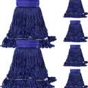 6 Pack Mop Head Replacement Heavy Duty Mop for Floor Cleaning, Wet Industrial Cotton Looped End String Cleaning Mop Head Refill for Home/Industrial/Commercial Cleaning (Blue) (15 W Mop Head - 6 Pack)
