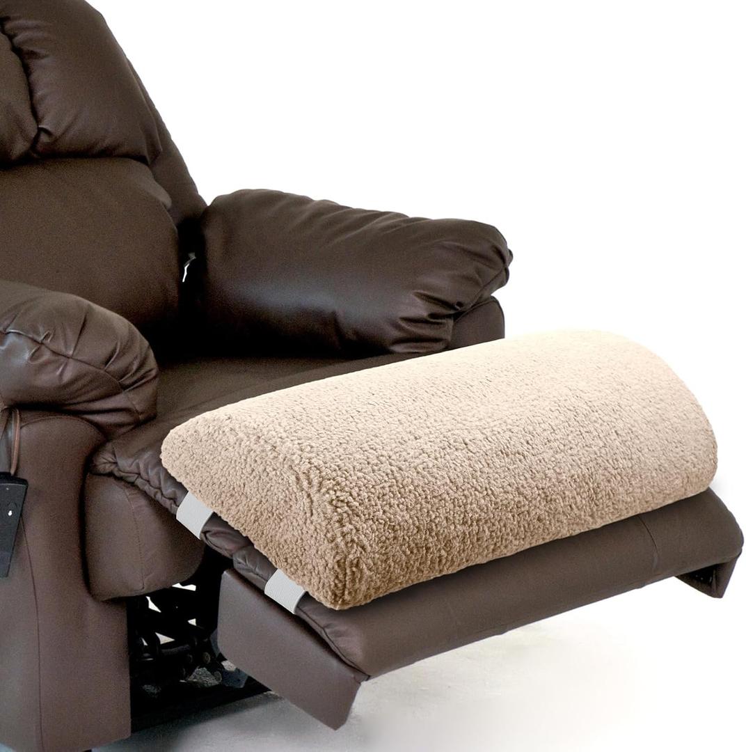 Wesiti Recliner Foot Pillow Cushion High Resilience Sherpa Memory Foam Bolster Sleeping Rest Multipurpose Half Roll Leg Pillow Suitable for Bed Chair Sofa Headrest Back Lumbar Leg Support (Light Camel)