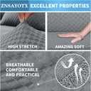 ZNSAYOTX Sectional Couch Covers, Stretch Jacquard Slipcovers with Elastic Bottom for L-Shape Sectional Sofa, 2 Pcs Pet Friendly Modular Sofa Protector (3 Seat Couch + 3 Seat Chaise, Light Grey)