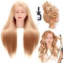 Cosmetology Mannequin Head with Synthetic Hair and Adjustable Stand 26-28" Blonde for Braiding Hair Styling Training Hairart Hairdressing Salon Display (Blonde 2)