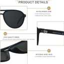 ANDWOOD Retro Polarized Aviator Sunglasses for Women Men Classic 70s Vintage Trendy Square Aviators