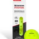 GAMMA Sports Photon Indoor Pickleball Balls, USAPA Approved, Pickleball Accessories, Pack of 3 (Yellow)