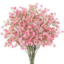 N&T NIETING 12Pcs Babys Breath Artificial Flowers,Real Touch Fake Cherry Blossom Pink Flowers Faux Flowers Bouquets for Vase Home Office Wedding Spring Indoor Outdoor Centerpiece Table Decorations