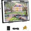 PICOVISTA A1 Large Light Pad for Diamond Painting,LED Tracing Light Box with 3 Color Modes and Adjustable Brightness,Battery Powered Oversize Light Table for Weeding Vinyl,Drawing,Sketching,Artists