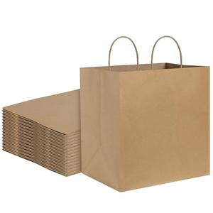 BagDream Brown Paper Bags With Handles 12x7x12 100Pcs - Kraft Shopping Merchandise Retail, Takeout/To Go, Wider-gusset Recycled Paper Gift Bags Bulk