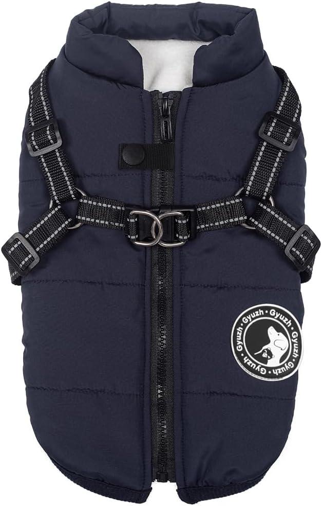 Gyuzh Dog Coat with Harness Puppy Coats Small Dog Harness Jacket Winter Waterproof Jackets for  Dogs XXL
