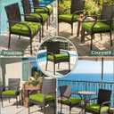 Outdoor Chair Cushion 19 x 19 x 4 Inches Patio Furniture Outdoor Waterproof Seat Cushion, Patio Chair Cushion with Handles and Ties, Square Dining Chair Cushion Set of 4, Grass Green