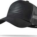 American Flag Trucker Hat - Snapback Hat, Baseball Cap for Men Women - Breathable Mesh Side, Adjustable Fit - for Casual Wear (One Size, Black/Dark Gray)