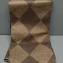 Lahome Checkered Easy Jute Indoor Outdoor Rug, 3x5 Washable Nature Rug for Entryway Living Room Indoor, Farmhouse Non Slip Checkerboard Carpet for Entry Guestroom Deck