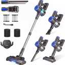 Cordless Vacuum Cleaner, Upgraded 40Kpa Stick Vacuum Cleaners for Home, 8 in 1 Lightweight with Self-Standing, 1.5L Dust Cup & Anti-tangle, Rechargeable Vacuum for Hard Floors Carpets Pet Hair (27in)