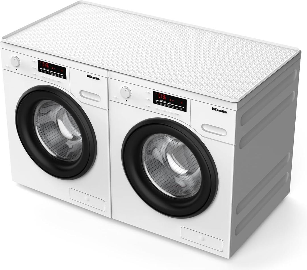 54" x 27.5" Washer and Dryer Covers for the TopWaterproof and non-slip Washing Machine CoverApplies to Kitchenlaundry room organizationWasher Dryer Countertop. (White)