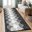 Bathroom Rugs, Thick Absorbent Bath Mat Rug Non Slip, Soft Shaggy Bath Room Floor Mats for Bathroom, Machine Washable,(24"70",Black)