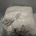 Bedsure Full Size Comforter Set Beige, Boho Tufted Bed Set, Checkered Farmhouse Shabby Chic Bedding, 3 Pieces, 1 Plaid Geometric Comforter and 2 Pillow Shams