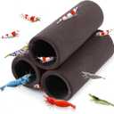 SunGrow Isopod & Shrimp Ceramic Shelters, 2.8 x 1.8 x 0.6 Inches, Small Reptile & Lizard Hiding Cave Connected Tubes, Aquarium Decor