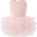 Tutu.kk Girls' Camisole Dance Tutu Leotard with Fluffy 4-Layers Ballet Dress for Ballerina (4-6T)