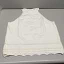 EVALESS Womens Tank Tops Summer Ribbed Knit Racerback High Neck Halter Crop Tops Blouses Sleeveless Slim Basic Cami Shirts (X-Large, White)