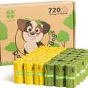 Dog Poop Bags Rolls, 720 Pet Waste Bags, 100% Leak Proof Extra Thick and Strong Corn Starch Blend