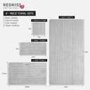 REDKISS Gray Bath Towels Set 8 Piece - Microfiber Bathroom Towels of 8 Large, Highly Absorbent Bath Towel, Soft Shower Towel for Bathroom, Hotel 2 Bath Sheet 2 Hand 2 Washcloths 2 Hair Towel Wrap