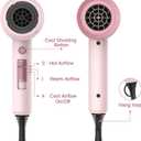 Slopehill Professional Ionic Hair Dryer, Powerful 1800W Fast Drying Low Noise Blow Dryer with 2 Concentrator Nozzle 1 Diffuser Attachments for Home Salon Travel (Pottery Pink and Rose Gold)