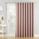 Sun Zero Barrow Energy Efficient Grommet Sliding Patio Door Curtain Panel, 100" x 84", Blush Pink