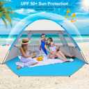 Gorich Beach Tent Sun Shelter for 4 Person with UPF 50 UV Protection, Lightweight & Easy Setup Beach Shade Canopy, Portable Beach Shade Tent Beach Cabana, 4 Person