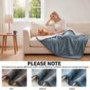 Sunheir Waterproof Blanket for Bed & Couch, Reversible Soft Sherpa Fleece Flannel Throw 50"X60", Leakproof Spill-Proof Dog Pet Blanket, Furniture & Sofa Protector, Camping, Travel, Grey