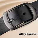 West Leathers [2 Pack] Leather Belt Women-Womens Leather Belt with Pin Buckle-Belts for Women for Jeans, Pants, Dresses (Black)