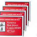 Mahjong Cards 2026, 4 PCS Mah Jongg Card Large Print, Easy to Read Rule Cards for Mah Jongg, Perfect Mahjong Accessories and Gifts for Mahjong Beginners
