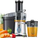 GDOR 1200W Juicer Machines with Larger 3.2" Feed Chute, 45oz Large Juice Jug, Centrifugal Juice Extractor Maker with Titanium Enhanced Cutting System, Dual Speeds, BPA-Free, Grey