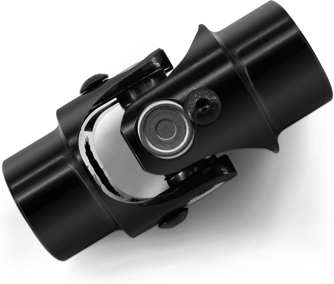 3/4"-20 Spline X 3/4" Round Black Steering Universal Joint Single U Joint Shaft,Total Length: 83mm (3-1/4")