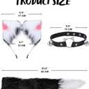 Spooktacular Creations Halloween Black Cat Dalmatian Fox Costume Accessories Set with Ears Headband with Choker Bow Tie Tail