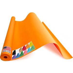 USA Made 36" x 1200" Orange Kraft Paper Roll, 45 lbs Thickness, American Quality Colored Kraft Paper for School, Bulletin Board - Odorless, Non-Toxic, Safe for Kids, Orange