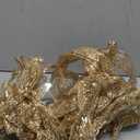 CT CRAFT LLC Champagne Gold Glitter Mesh Christmas Tree Topper Bow 11" with 4 Ribbon Streamers x 3 Yards Long Each for Holidy Elegant Fancy Home Dcor Indoor